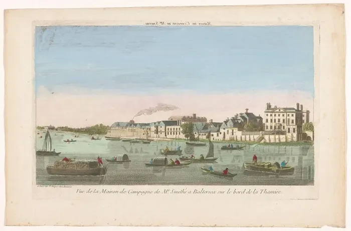 Framed Print : View of Mr. Smith's country house on the River Thames in the Battersea district in London, 1700-1799 Creator: Anon Framed Print : View of Mr. Smith's country house on the River Thames in the Battersea district in London, 1700-1799 Creator: Anon