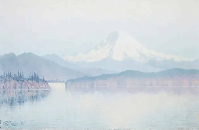Framed Print : View of Mt. Rainier (image 2 of 2), 1886. Creator: Grafton Tyler Brown Framed Print : View of Mt. Rainier (image 2 of 2), 1886. Creator: Grafton Tyler Brown
