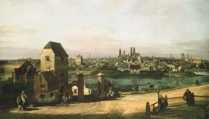 Framed Print : View of Munich, c. 1761. Creator: Bernardo Bellotto Framed Print : View of Munich, c. 1761. Creator: Bernardo Bellotto