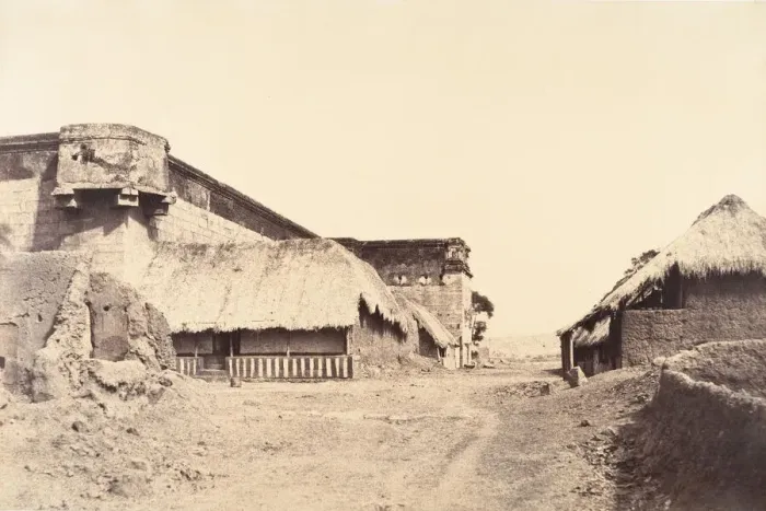 Framed Print : View of the N. E. Angle of the Tirambur Pagoda. January-February 1858. Creator: Captain Linnaeus Tripe