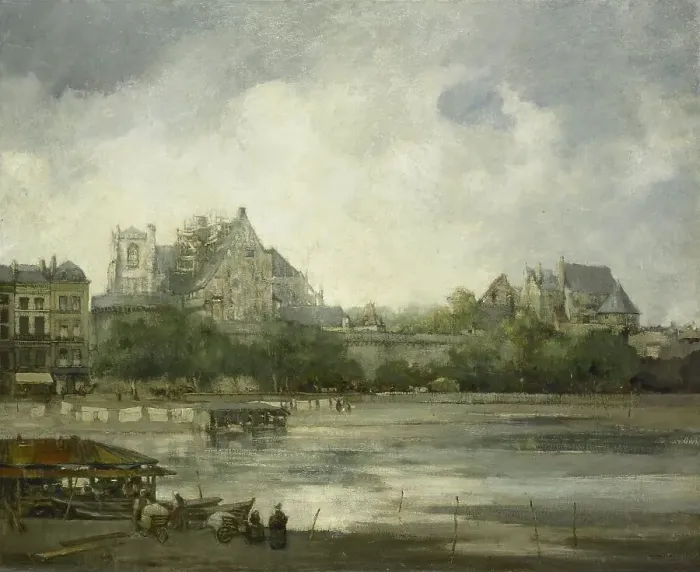 Framed Print : View of Nantes, 1890-1928. Creator: Willem Leendert Bruckman Framed Print : View of Nantes, 1890-1928. Creator: Willem Leendert Bruckman