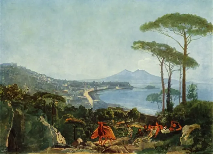 Framed Print : View of Naples from the Road to Pozzuoli, c1830s, (1965). Creator: Aleksandr Ivanov Framed Print : View of Naples from the Road to Pozzuoli, c1830s, (1965). Creator: Aleksandr Ivanov