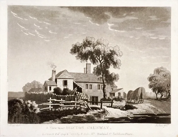 Framed Print : View near Brixton Causeway, Lambeth, London, 1785. Artist: Francis Jukes Framed Print : View near Brixton Causeway, Lambeth, London, 1785. Artist: Francis Jukes