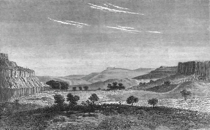 Framed Print : View near Fort Dauphin; Recent Explorations in Madagascar, 1875. Creator: Alfred Grandidier Framed Print : View near Fort Dauphin; Recent Explorations in Madagascar, 1875. Creator: Alfred Grandidier