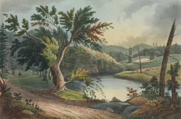 Framed Print : View Near Jessups Landing (No. 3 of The Hudson River Portfolio), 1821-22 Framed Print : View Near Jessups Landing (No. 3 of The Hudson River Portfolio), 1821-22