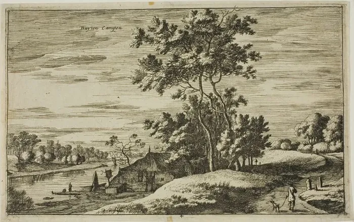 Framed Print : View Near Kampen, plate 4 from Views of Dutch Villages, c.1650. Creator: Roelant Roghman Framed Print : View Near Kampen, plate 4 from Views of Dutch Villages, c.1650. Creator: Roelant Roghman