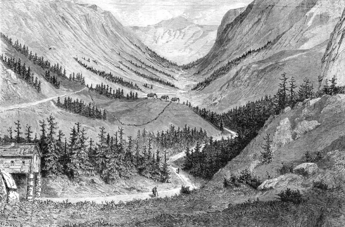 Framed Print : View near Klaebo; Northern Wanderings, 1875. Creator: Frank Usher Framed Print : View near Klaebo; Northern Wanderings, 1875. Creator: Frank Usher
