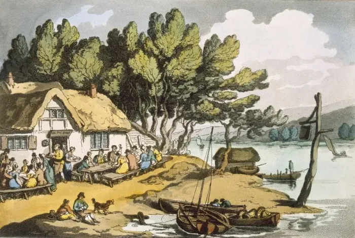 Framed Print : View near Newport, Isle of Wight, pub. 1822. Creator: Thomas Rowlandson (1756-1827) Framed Print : View near Newport, Isle of Wight, pub. 1822. Creator: Thomas Rowlandson (1756-1827)