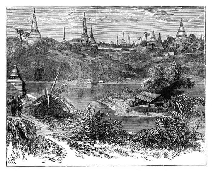 Framed Print : View near Rangoon, Burma, c1888 Framed Print : View near Rangoon, Burma, c1888