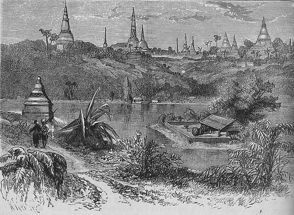 View near Rangoon, c1880