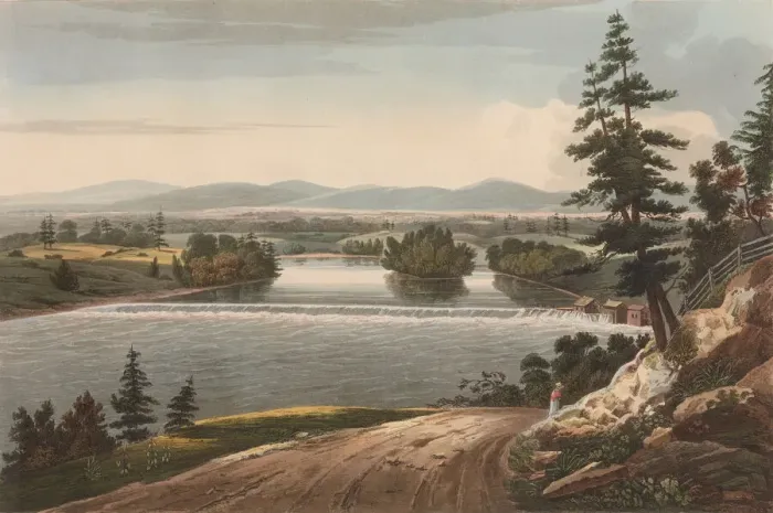 Framed Print : View Near Sandy Hill (No. 7 of The Hudson River Portfolio), 1822-23. Creator: John Hill Framed Print : View Near Sandy Hill (No. 7 of The Hudson River Portfolio), 1822-23. Creator: John Hill