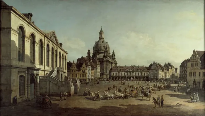 Framed Print : View of the Neumarkt in Dresden from the Judenhofe, 1749. Artist: Bellotto, Bernardo (1720-1780) Framed Print : View of the Neumarkt in Dresden from the Judenhofe, 1749. Artist: Bellotto, Bernardo (1720-1780)
