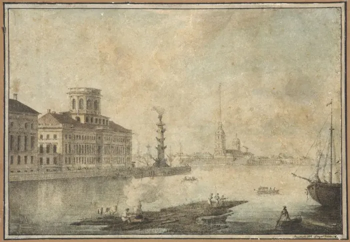Framed Print : View of the Neva and the Academy of Sciences Framed Print : View of the Neva and the Academy of Sciences