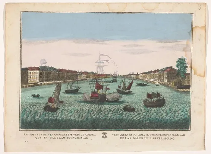 Framed Print : View of the Neva River in Saint Petersburg seen from the west side, 1700-1799. Creator: Unknown Framed Print : View of the Neva River in Saint Petersburg seen from the west side, 1700-1799. Creator: Unknown