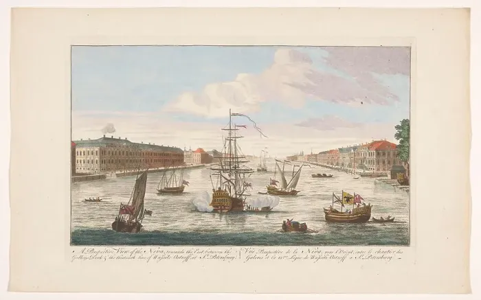 Framed Print : View of the Neva River in Saint Petersburg seen from the west side, 1745-1794. Creator: Anon Framed Print : View of the Neva River in Saint Petersburg seen from the west side, 1745-1794. Creator: Anon