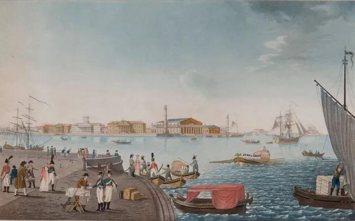 Framed Print : View of the Neva River and the Stock exchange in Saint Petersburg, Early 1800s. Artist: Anonymous Framed Print : View of the Neva River and the Stock exchange in Saint Petersburg, Early 1800s. Artist: Anonymous