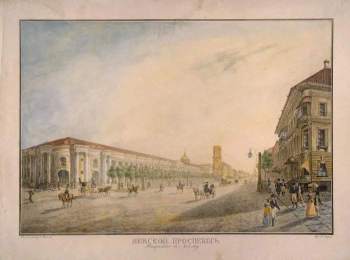 Framed Print : View of Nevsky Prospekt near the Gostiny Dvor in Saint Petersburg, 1823. Artist: Beggrov, Karl Petrovich (1799-1875) Framed Print : View of Nevsky Prospekt near the Gostiny Dvor in Saint Petersburg, 1823. Artist: Beggrov, Karl Petrovich (1799-1875)