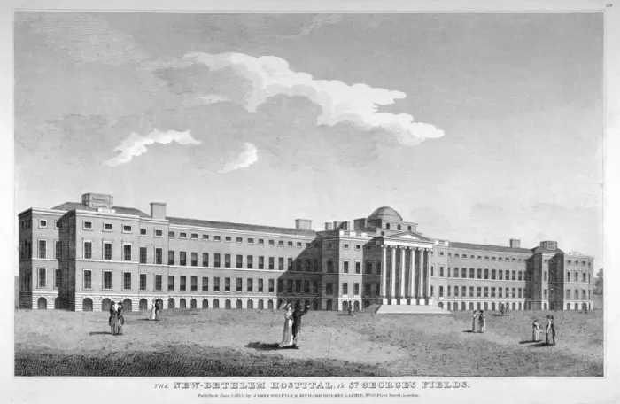 Framed Print : View of the new Bethlem Hospital, St Georges Field, Southwark, London, 1814. Artist Framed Print : View of the new Bethlem Hospital, St Georges Field, Southwark, London, 1814. Artist