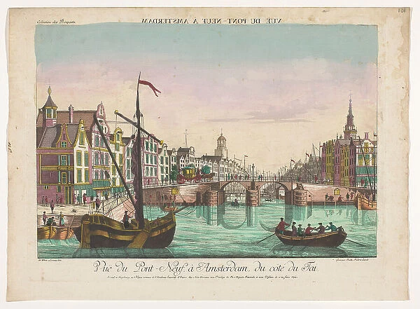 View of the new bridge over the Amstel in Amsterdam, 1755-1779. Creator: Johann Friedrich Leizelt