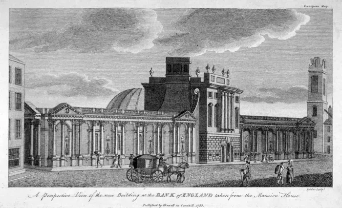 Framed Print : View of the new building at the Bank of England, City of London, 1785 Framed Print : View of the new building at the Bank of England, City of London, 1785