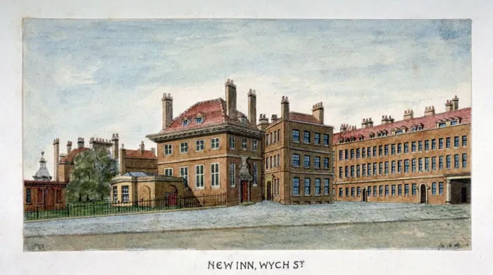 Framed Print : View of New Inn on Wych Street, Westminster, London, c1800. Artist: Valentine Davis Framed Print : View of New Inn on Wych Street, Westminster, London, c1800. Artist: Valentine Davis