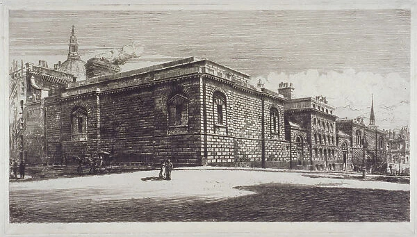 View of Newgate Prison, Old Bailey, from Newgate Street, City of London, c1900. Artist