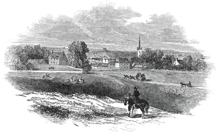 Framed Print : View of Newmarket, 1845. Creator: Unknown Framed Print : View of Newmarket, 1845. Creator: Unknown