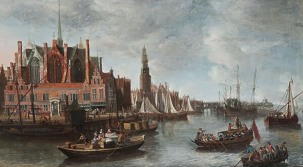 View of Nieuwe Kerk in Amsterdam, c17th century. Creator: Anthonie Beerstraaten
