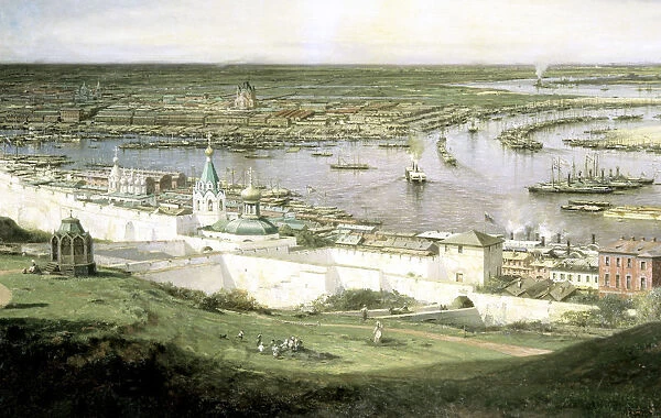 View of Nizhny Novgorod, 1878. Artist: Aleksey Bogolyubov