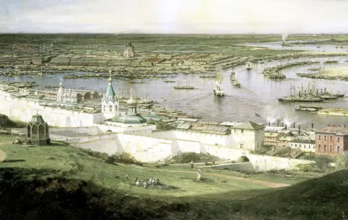 Framed Print : View of Nizhny Novgorod, 1878. Artist: Aleksey Bogolyubov Framed Print : View of Nizhny Novgorod, 1878. Artist: Aleksey Bogolyubov