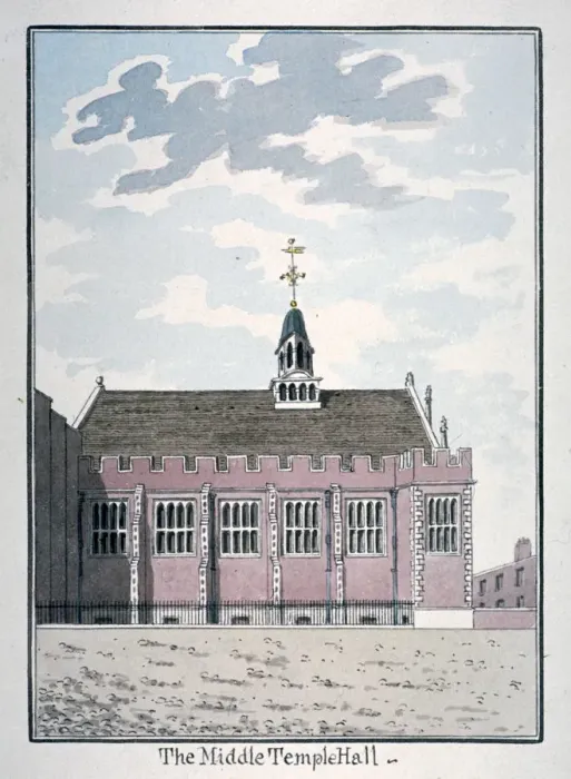 Framed Print : View of the north side of Middle Temple Hall, London, c1800 Framed Print : View of the north side of Middle Temple Hall, London, c1800
