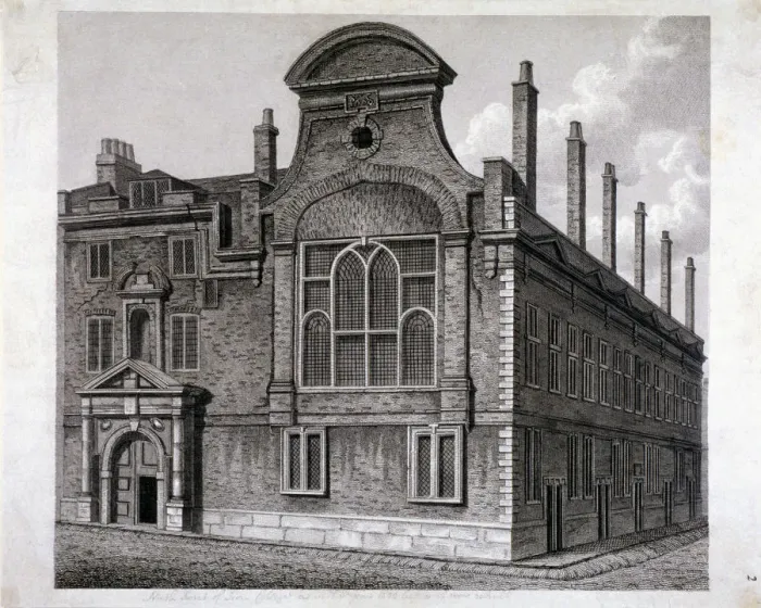 Framed Print : View of the north front of Sion College, London, 1800. Artist: William Wise