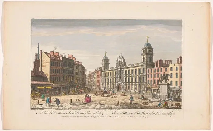 Framed Print : View of Northumberland House at Charing Cross in London, 1753. Creator: Thomas Bowles