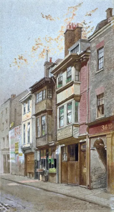 Framed Print : View of nos 36 and 38 Grays Inn Road, London, 1879. Artist Framed Print : View of nos 36 and 38 Grays Inn Road, London, 1879. Artist