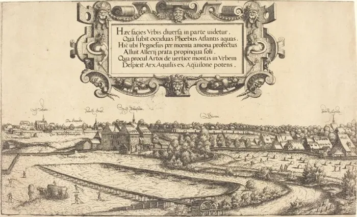 Framed Print : View of Nuremberg from the West [left section], 1552. Creator: Hans Sebald Lautensack
