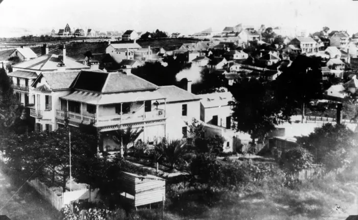 Framed Print : View from observatory toward Brisbane Grammar School, c1882. Creator: Unknown Framed Print : View from observatory toward Brisbane Grammar School, c1882. Creator: Unknown