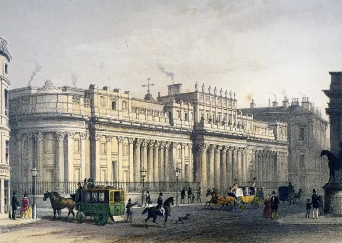 Framed Print : View ofThe Bank of England, City of London, 1854. Artist: Jules Louis Arnout Framed Print : View ofThe Bank of England, City of London, 1854. Artist: Jules Louis Arnout