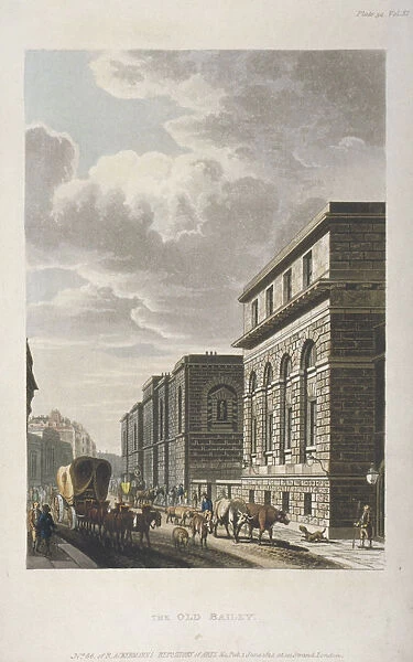 View of Old Bailey, looking north, City of London, 1814. Artist: Rudolph Ackermann