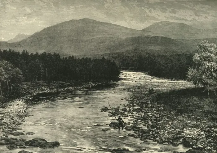 Framed Print : View from the Old Bridge, Invercauld, Braemar, 1898. Creator: Unknown Framed Print : View from the Old Bridge, Invercauld, Braemar, 1898. Creator: Unknown