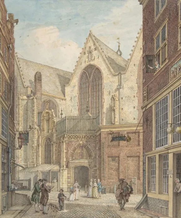 Framed Print : View of the Old Church of Amsterdam, n. d Creator: Hermanus Petrus Schouten Framed Print : View of the Old Church of Amsterdam, n. d Creator: Hermanus Petrus Schouten