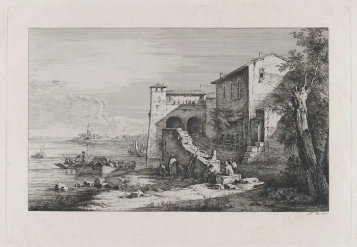 Framed Print : View of Old Customs House in Rome, 1807. Creator: Jean-Jacques de Boissieu Framed Print : View of Old Customs House in Rome, 1807. Creator: Jean-Jacques de Boissieu