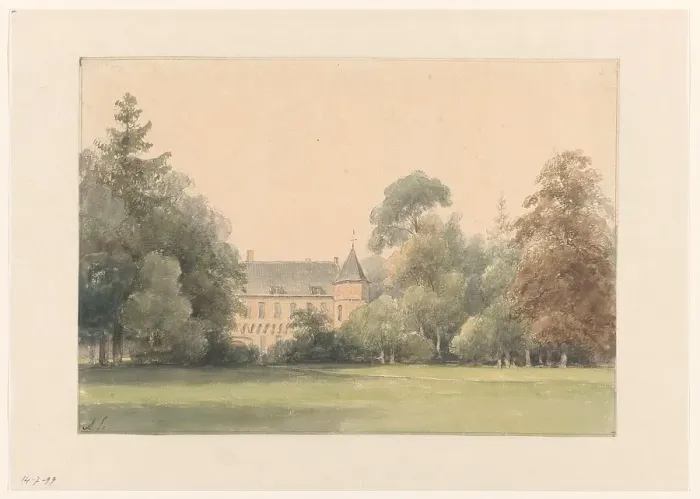 Framed Print : View of the old Loo, 1797-1870. Creator: Andreas Schelfhout Framed Print : View of the old Loo, 1797-1870. Creator: Andreas Schelfhout