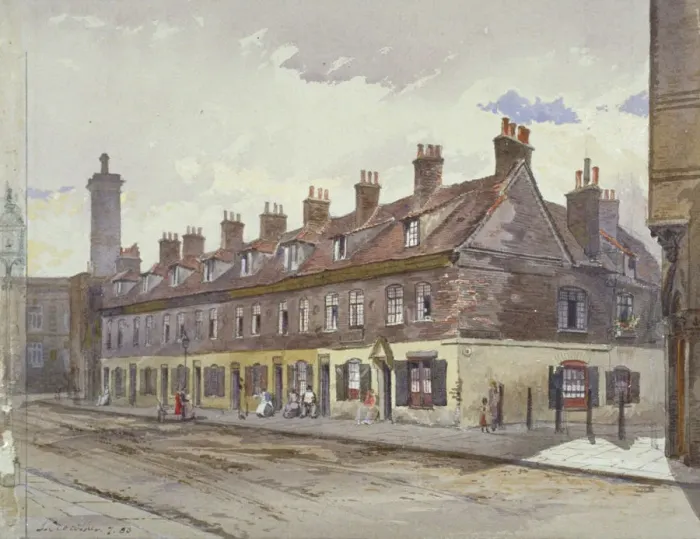 Framed Print : View of Old Pye Street, Westminster, London, 1883. Artist: John Crowther Framed Print : View of Old Pye Street, Westminster, London, 1883. Artist: John Crowther