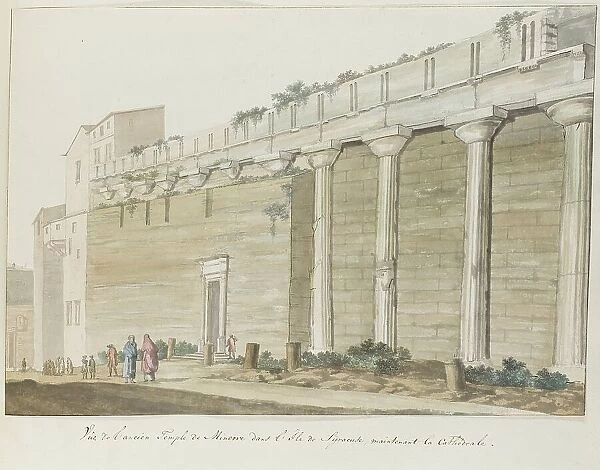 View of the old Temple of Athena (Minerva) on the island of Syracuse, 1778. Creator: Louis Ducros
