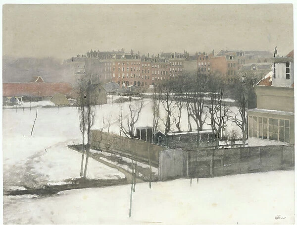 View of the Oosterpark in the snow, c.1870-c.1923. Creator: Willem Witsen