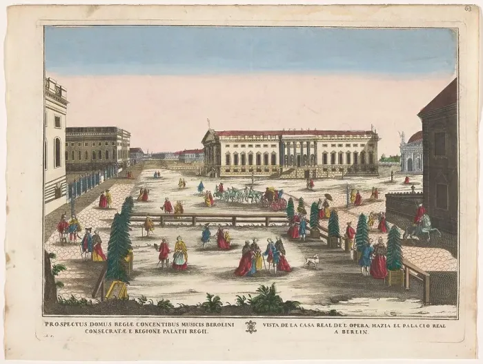 Framed Print : View of the Opernhaus in Berlin, 1700-1799. Creator: Remondini family Framed Print : View of the Opernhaus in Berlin, 1700-1799. Creator: Remondini family