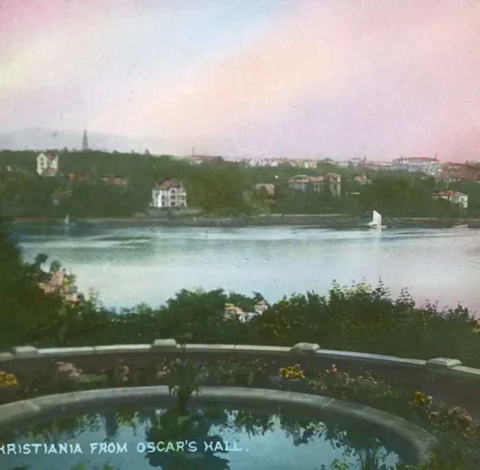 Framed Print : View from Oscarshall, Christiania, (Oslo), Norway, late 19th-early 20th century. Creator Framed Print : View from Oscarshall, Christiania, (Oslo), Norway, late 19th-early 20th century. Creator