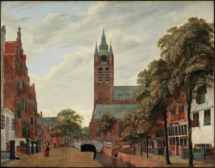 Framed Print : View of the Oude Delft Canal, Delft, c1660. Creator: Jan van der Heyden Framed Print : View of the Oude Delft Canal, Delft, c1660. Creator: Jan van der Heyden
