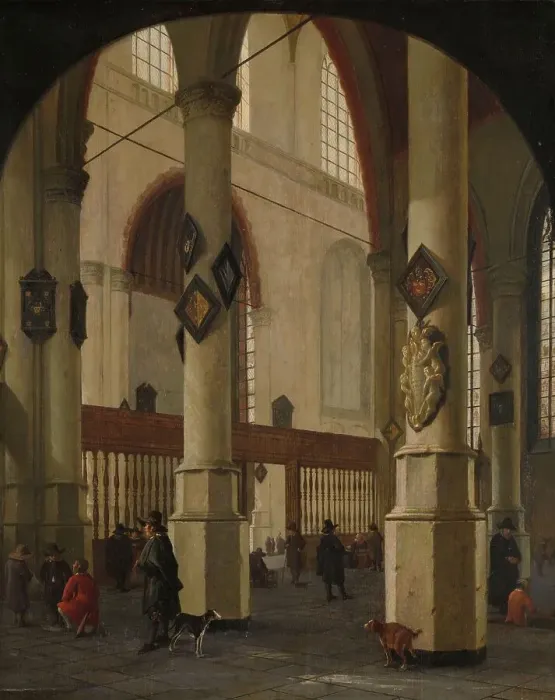 Framed Print : View of the Oude Kerk in Delft, 1654. Creator: Hendrick Cornelisz van Vliet Framed Print : View of the Oude Kerk in Delft, 1654. Creator: Hendrick Cornelisz van Vliet