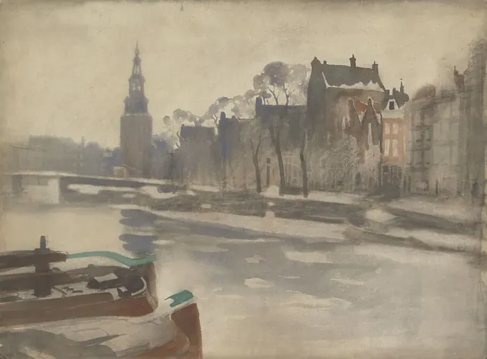 Framed Print : View over the Oude Schans on the Montelbaanstoren, 1870-1923. Creator: Willem Witsen Framed Print : View over the Oude Schans on the Montelbaanstoren, 1870-1923. Creator: Willem Witsen